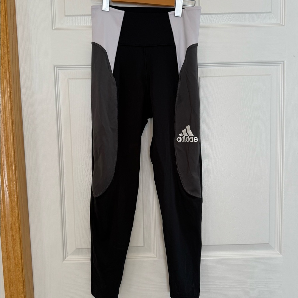 Adidas Black white Leggings tights workout active wear size women’s small